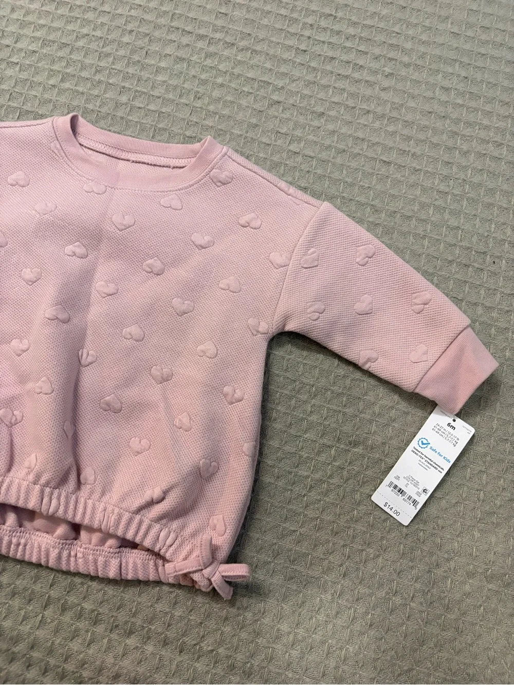 Carter's Blush Pink Heart-Embossed Sweatshirt